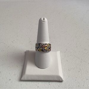 Elegant Gold Tone and Silver Women's Ring